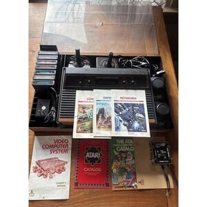 Atari 2600a Console Woodgrain Controller Games  & Hartzell Organizer  Works